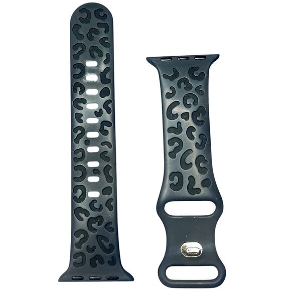 Other - Matte Black Apple Watch Band 38 40 Silicone Strap Minimal NEW